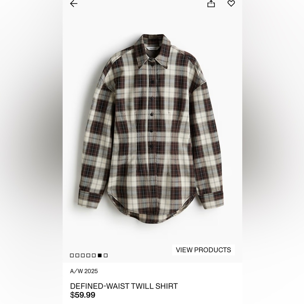 Sold Out H&M A/W 2025 - Defined Waist Twill Shirt